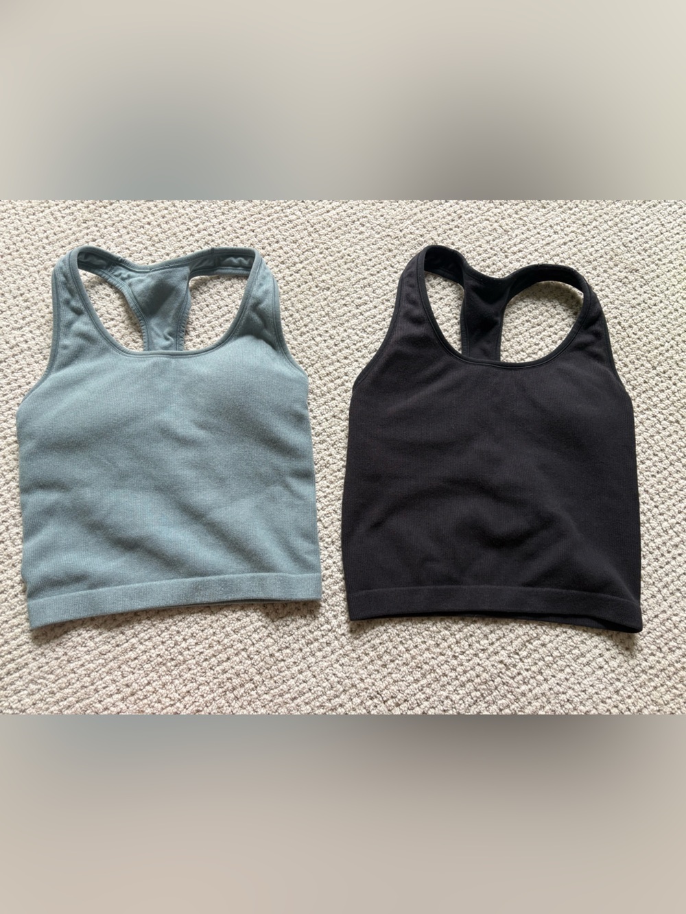 all in motion Racerback Crop Tops - Black and Light Blue